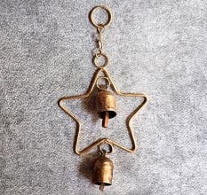 Handcrafted Copper Bell Star Charm Decorative Hanging
